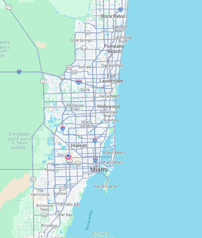 Map of our plumbing service area in Medley